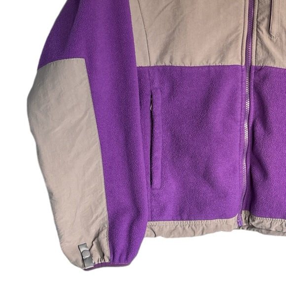 The North Face Jacket Women’s Size XL Purple Zip Up Colorblock Gray Fleece - Picture 4 of 6